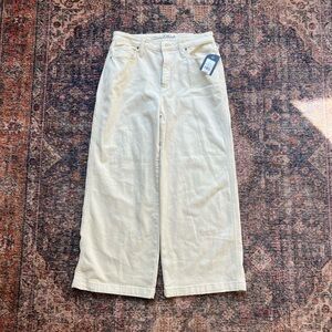 Universal Thread High-Rise Vintage Stretch Wide-Leg Cropped Cream Jeans